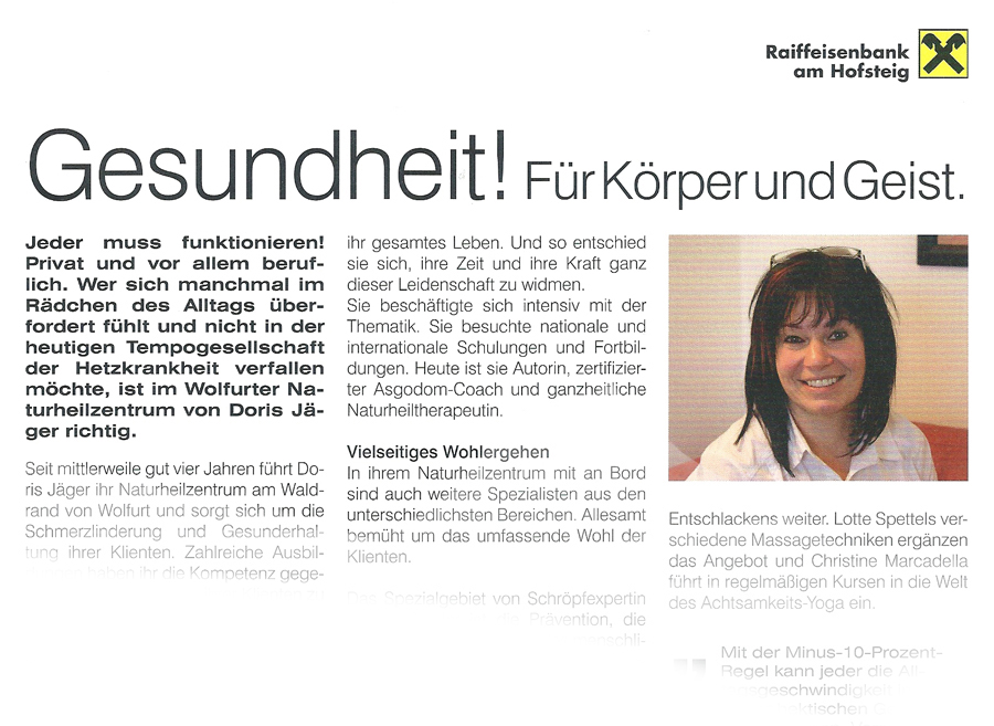 NHZ Bericht Raiffeisenzeitung 10.2014.II